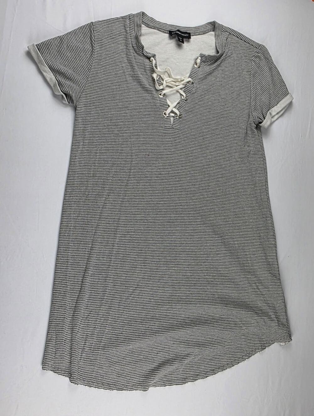 Fifteen Twenty Lace Up Mini T Shirt Dress Size Medium